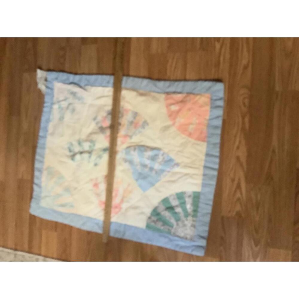 Handmade Quilted  pillow case Fan Pattern